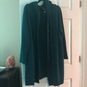 Hooded button up sweater